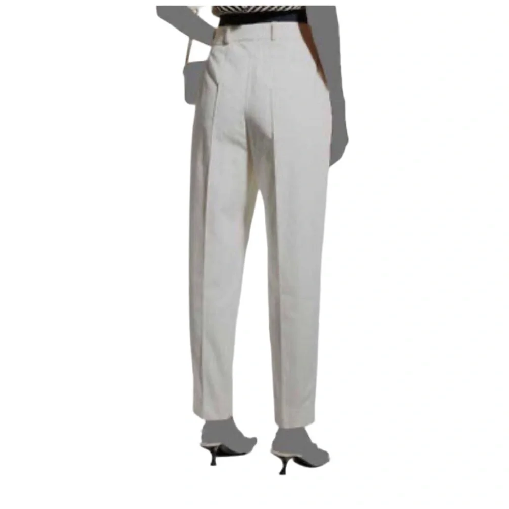 Tory Burch White Cotton Pleated Pants  Size 6  Style 1212-142932  Luxury…